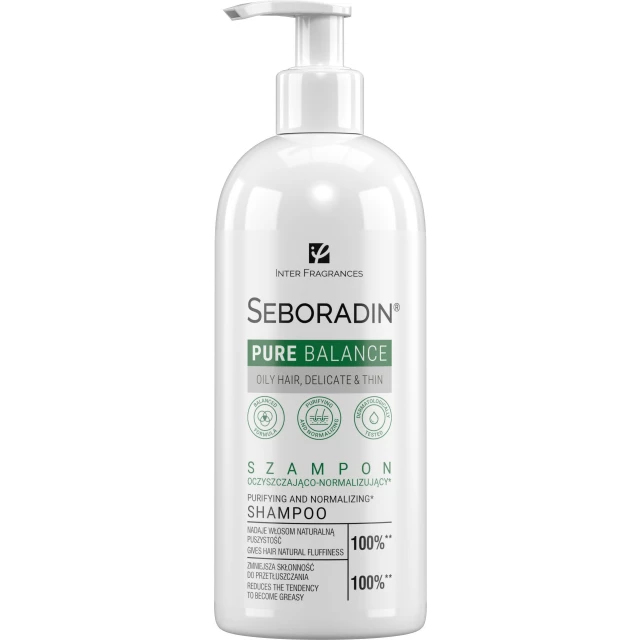 Шампунь Seboradin PURE BALANCE балансирующий / Seboradin PURE BALANCE Shampoo 400 ml, SEBORADIN, объем, антибактериальное действие, фото 1
